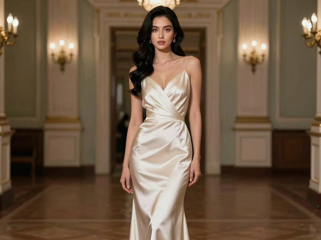 Kneesoushineea elegant evening dress in luxurious fabric